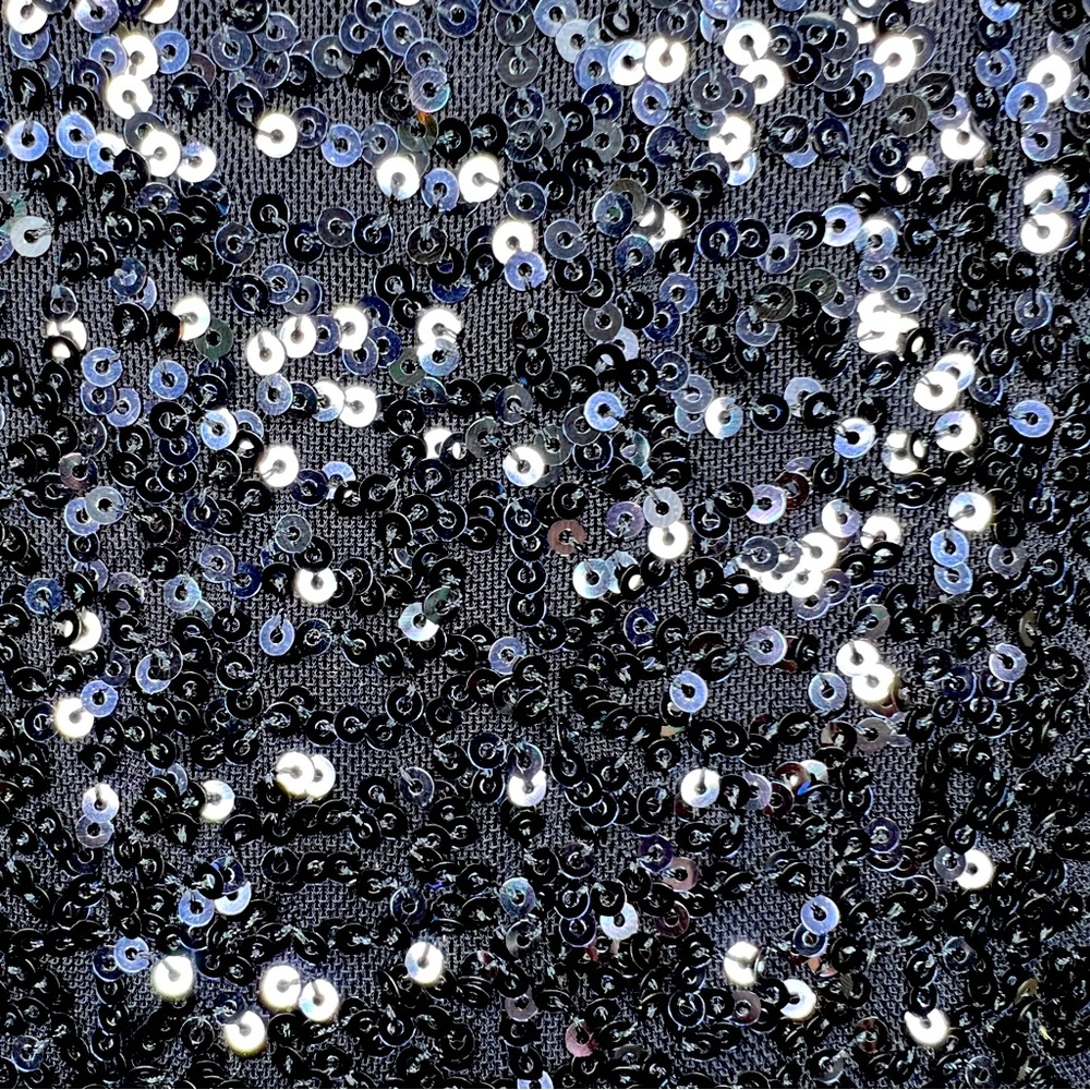 LAUREN RALPH LAUREN Navy Blue Sequin Low-Back Dress - Sz 4 - Picture 6 of 6